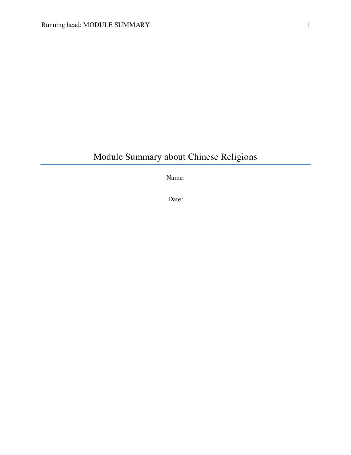 Preview image for Module Summary about Chinese Religions